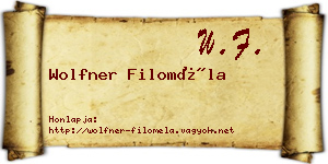 Wolfner Filoméla névjegykártya